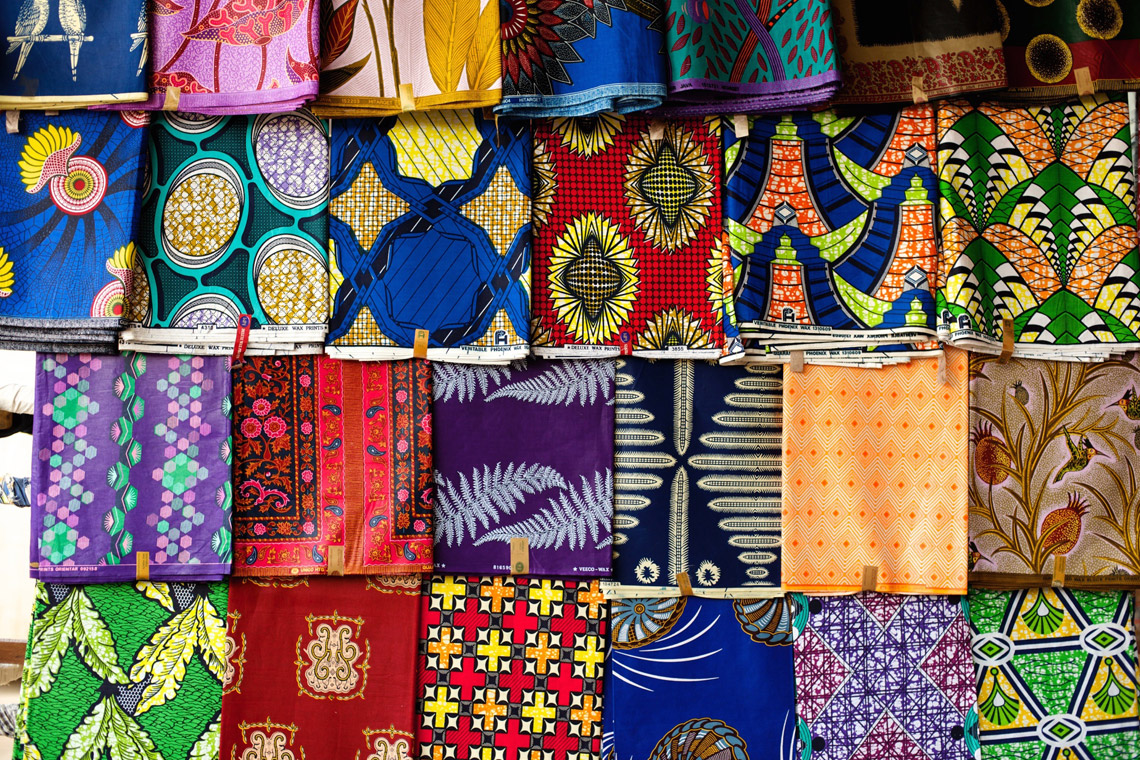 Wax Prints at a market in Rwanda
